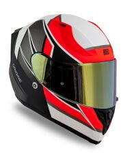 Origine Strada Competition Mat Siyah-Turuncu-Beyaz Güneş Vizörlü Kask Sarı Camlı S