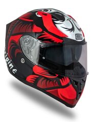 Origine Strada Hardcore Siyah-Kırmızı-Beyaz Güneş Vizörlü Kask Şeffaf Camlı L