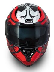 Origine Strada Hardcore Siyah-Kırmızı-Beyaz Güneş Vizörlü Kask Şeffaf Camlı 2XL