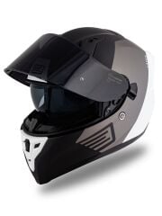 Origine Strada Layer Mat Siyah-Titanyum-Beyaz Güneş Vizörlü Kask Siyah Camlı L