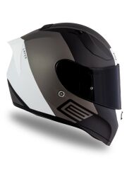 Origine Strada Layer Mat Siyah-Titanyum-Beyaz Güneş Vizörlü Kask Siyah Camlı XL
