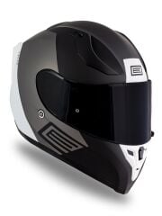 Origine Strada Layer Mat Siyah-Titanyum-Beyaz Güneş Vizörlü Kask Siyah Camlı 2XL