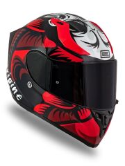 Origine Strada Hardcore Siyah-Kırmızı-Beyaz Güneş Vizörlü Kask Siyah Camlı L