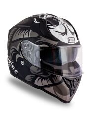 Origine Strada Hardcore Mat Titanyum-Beyaz-Siyah Güneş Vizörlü Kask Şeffaf Camlı S