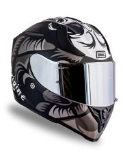 Origine Strada Hardcore Mat Titanyum-Beyaz-Siyah Güneş Vizörlü Kask Gri Camlı 2XL