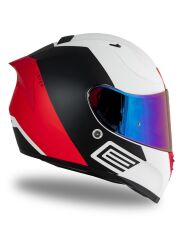 Origine Strada Layer Mat Siyah-Kırmızı-Beyaz Güneş Vizörlü Kask Gökkuşağı Camlı XS