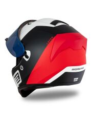 Origine Strada Layer Mat Siyah-Kırmızı-Beyaz Güneş Vizörlü Kask Mavi Camlı 2XL