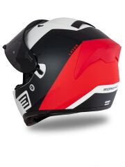 Origine Strada Layer Mat Siyah-Kırmızı-Beyaz Güneş Vizörlü Kask Siyah Camlı XL