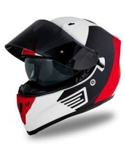 Origine Strada Layer Mat Siyah-Kırmızı-Beyaz Güneş Vizörlü Kask Siyah Camlı XL