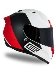 Origine Strada Layer Mat Siyah-Kırmızı-Beyaz Güneş Vizörlü Kask Siyah Camlı 2XL