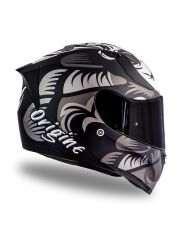 Origine Strada Hardcore Mat Titanyum-Beyaz-Siyah Güneş Vizörlü Kask Siyah Camlı S