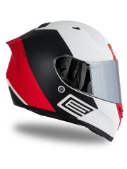 Origine Strada Layer Mat Siyah-Kırmızı-Beyaz Güneş Vizörlü Kask Gri Camlı XS