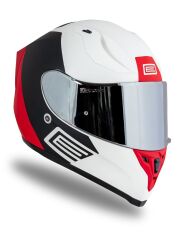 Origine Strada Layer Mat Siyah-Kırmızı-Beyaz Güneş Vizörlü Kask Gri Camlı XS