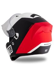 Origine Strada Layer Mat Siyah-Kırmızı-Beyaz Güneş Vizörlü Kask Şeffaf Camlı XS