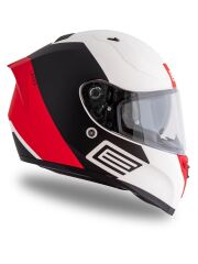 Origine Strada Layer Mat Siyah-Kırmızı-Beyaz Güneş Vizörlü Kask Şeffaf Camlı XS