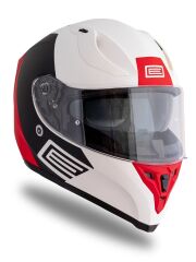 Origine Strada Layer Mat Siyah-Kırmızı-Beyaz Güneş Vizörlü Kask Şeffaf Camlı M