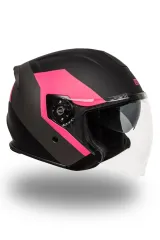 Origine Palio 2.0 Eko Mat Siyah-Pembe Açık Kask Şeffaf Camlı XL