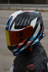 Origine Dinamo Foolish Siyah-Beyaz-Mavi Kask Kırmızı Camlı M