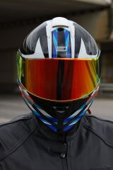 Origine Dinamo Foolish Siyah-Beyaz-Mavi Kask Kırmızı Camlı M