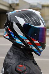 Origine Dinamo Foolish Siyah-Beyaz-Mavi Kask Gökkuşağı Camlı L