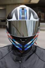 Origine Dinamo Foolish Siyah-Beyaz-Mavi Kask Gri Camlı 2XL