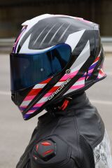 Origine Dinamo Foolish Siyah-Beyaz-Pembe Kask Mavi Camlı XS