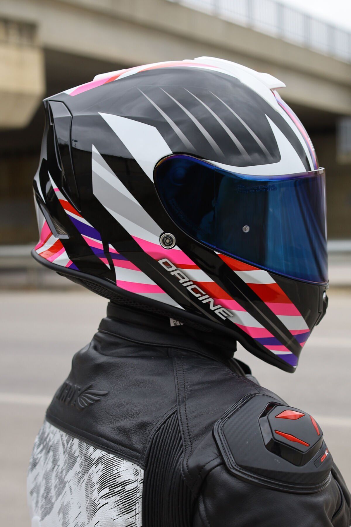 Origine Dinamo Foolish Siyah-Beyaz-Pembe Kask Mavi Camlı S