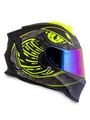 Origine Dinamo Fighter Mat Siyah-Antrasit-Sarı Kask Gökkuşağı Camlı 2XL