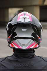 Origine Dinamo Foolish Siyah-Beyaz-Pembe Kask Gri Camlı XL