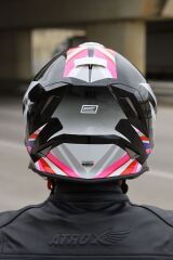 Origine Dinamo Foolish Siyah-Beyaz-Pembe Kask Gökkuşağı Camlı XS