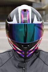 Origine Dinamo Foolish Siyah-Beyaz-Pembe Kask Gökkuşağı Camlı XS