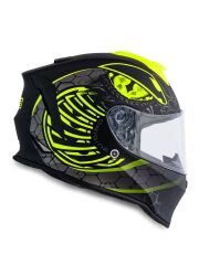 Origine Dinamo Fighter Mat Siyah-Antrasit-Sarı Kask Şeffaf Camlı 2XL