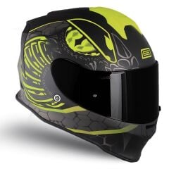 Origine Dinamo Fighter Mat Siyah-Antrasit-Sarı Kask Siyah Camlı XL