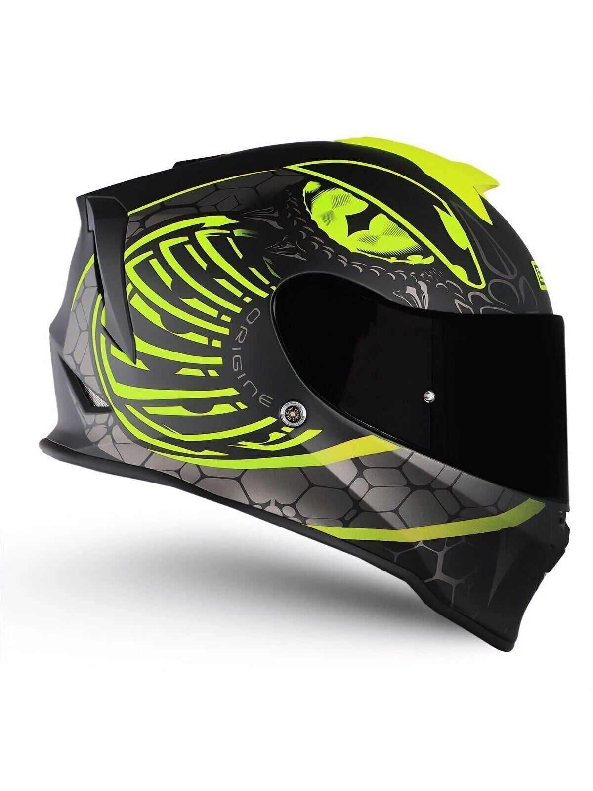 Origine Dinamo Fighter Mat Siyah-Antrasit-Sarı Kask Siyah Camlı XL