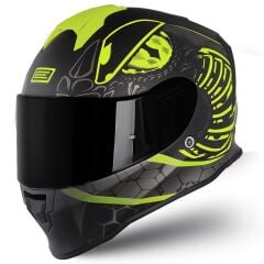 Origine Dinamo Fighter Mat Siyah-Antrasit-Sarı Kask Siyah Camlı XL