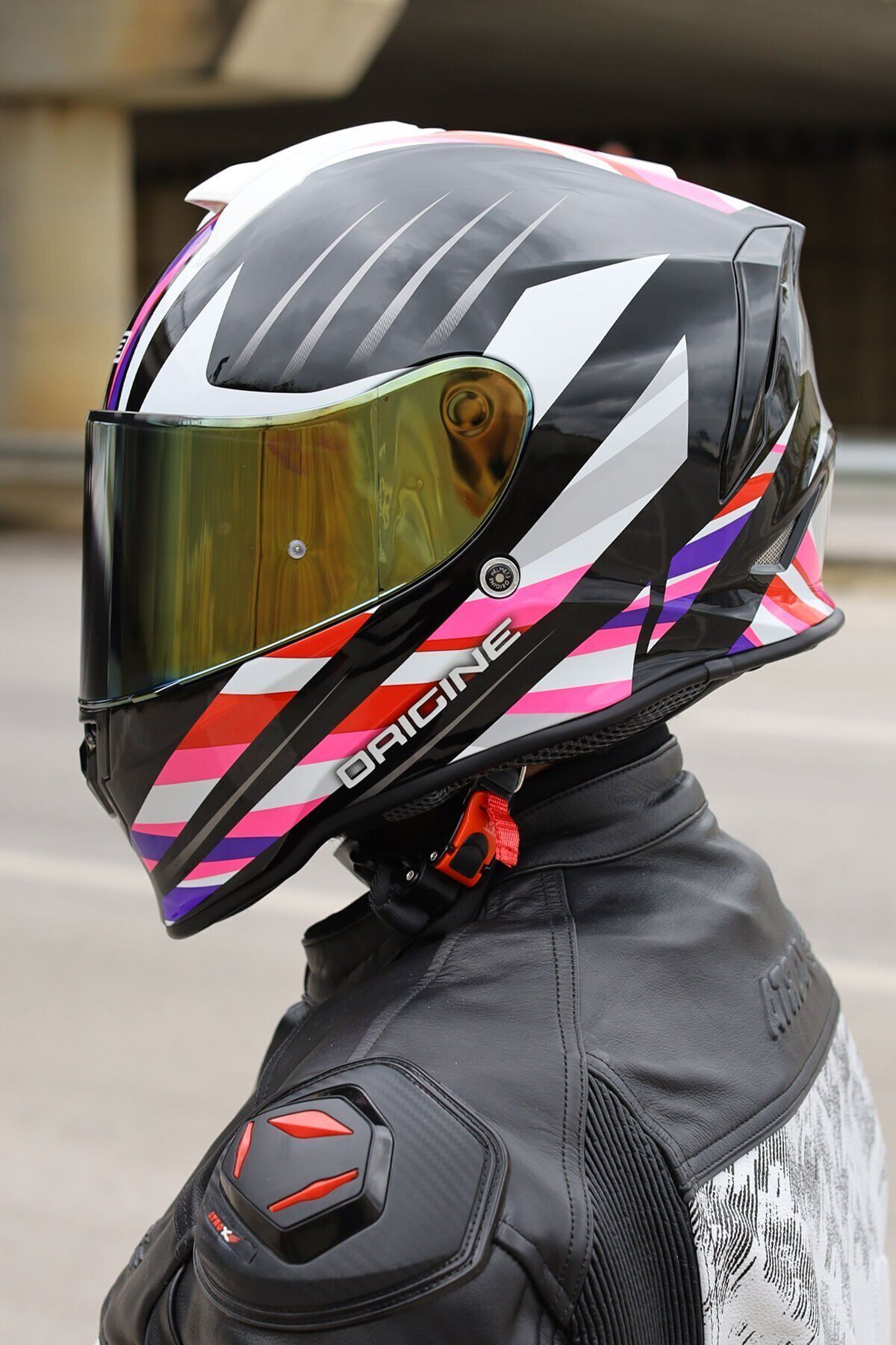 Origine Dinamo Foolish Siyah-Beyaz-Pembe Kask Sarı Camlı XS