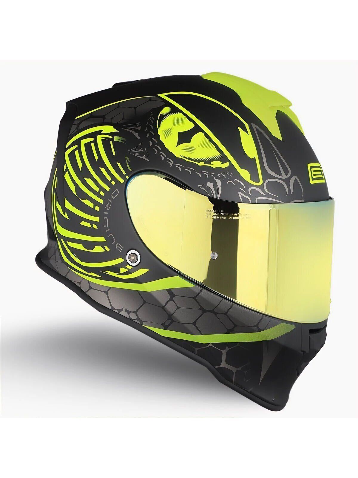 Origine Dinamo Fighter Mat Siyah-Antrasit-Sarı Kask Sarı Camlı XL