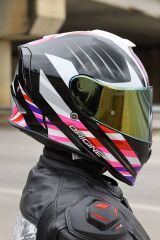 Origine Dinamo Foolish Siyah-Beyaz-Pembe Kask Sarı Camlı L