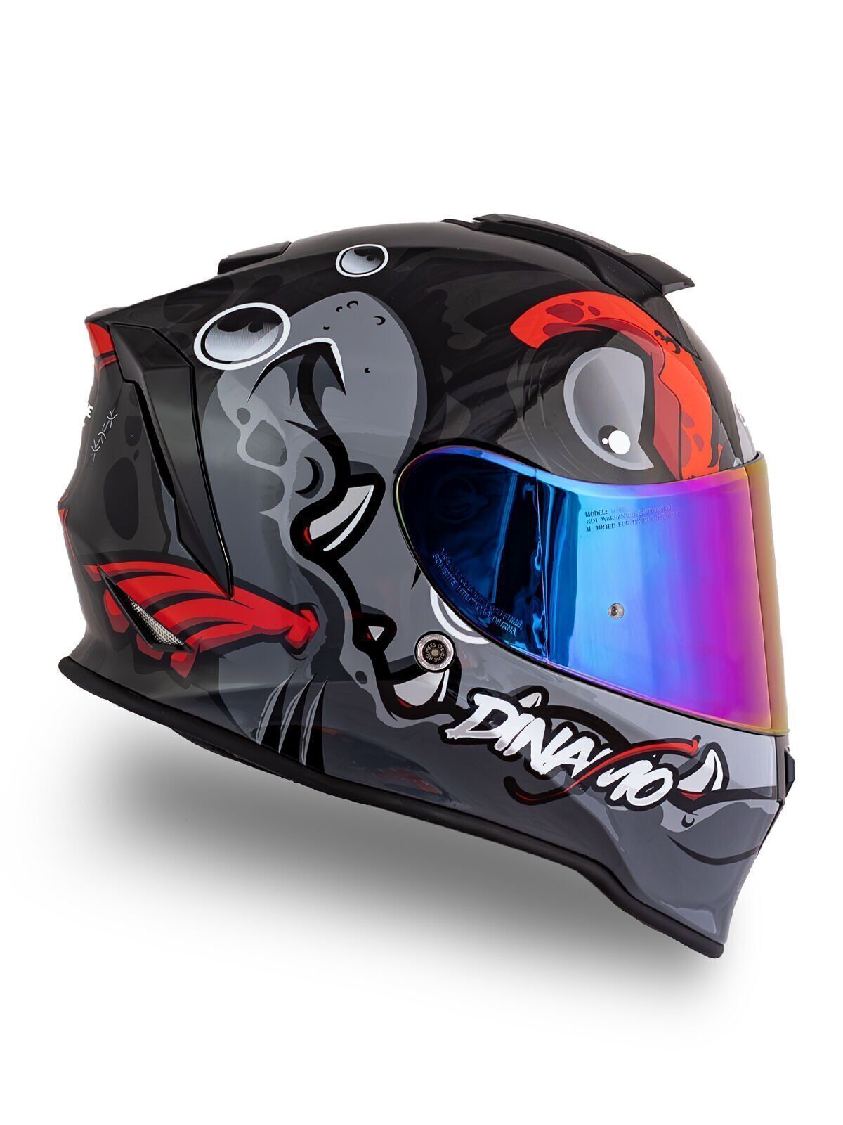Origine Dinamo Fishuga Siyah-Kırmızı-Gri Kask Gökkuşağı Camlı M