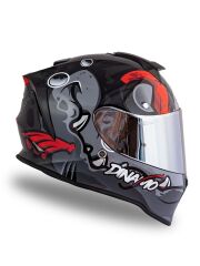 Origine Dinamo Fishuga Siyah-Kırmızı-Gri Kask Gri Camlı M