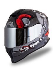 Origine Dinamo Fishuga Siyah-Kırmızı-Gri Kask Gri Camlı 2XL