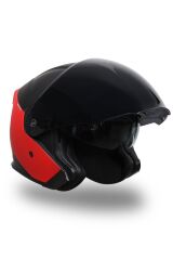 Origine Palio 2.0 Scout Mat Siyah-Kırmızı Güneş Vizörlü Açık Kask Siyah Camlı S