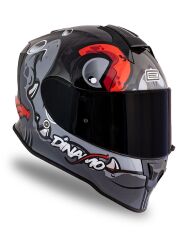 Origine Dinamo Fishuga Siyah-Kırmızı-Gri Kask Siyah Camlı XS