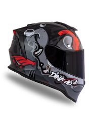 Origine Dinamo Fishuga Siyah-Kırmızı-Gri Kask Siyah Camlı 2XL