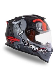 Origine Dinamo Fishuga Siyah-Kırmızı-Gri Kask Şeffaf Camlı XS