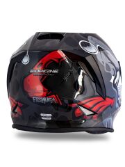 Origine Dinamo Fishuga Siyah-Kırmızı-Gri Kask Şeffaf Camlı 2XL