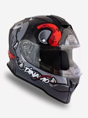 Origine Dinamo Fishuga Siyah-Kırmızı-Gri Kask Şeffaf Camlı 2XL