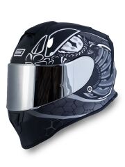 Origine Dinamo Fighter Mat Siyah-Titanium-Beyaz Kask Gri Camlı XL