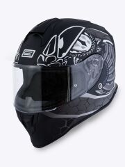 Origine Dinamo Fighter Mat Siyah-Titanium-Beyaz Kask Şeffaf Camlı M