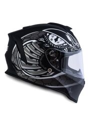 Origine Dinamo Fighter Mat Siyah-Titanium-Beyaz Kask Şeffaf Camlı L